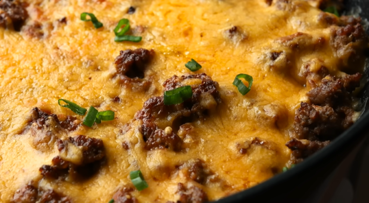 Keto Cheeseburger Casserole Skillet