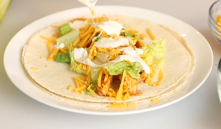 Keto buffalo chicken wrap