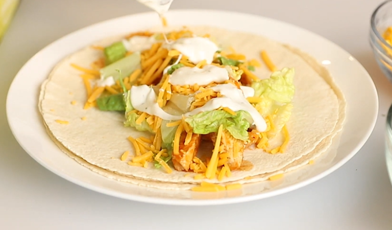 Keto buffalo chicken wrap